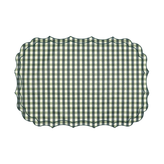 Vlekwerende Linnen Placemat – 50x35 cm - Vichy Bosco (Groen)