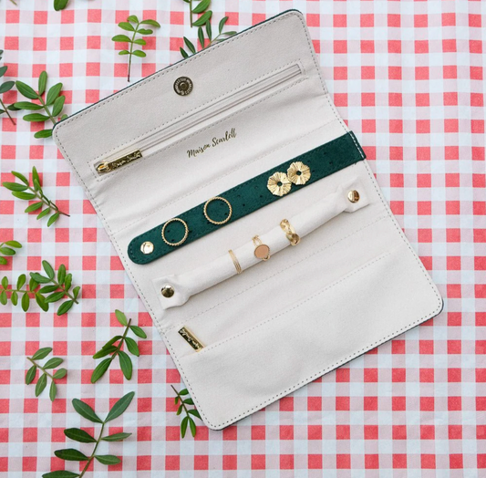 Sieradenpochette velours - Groen