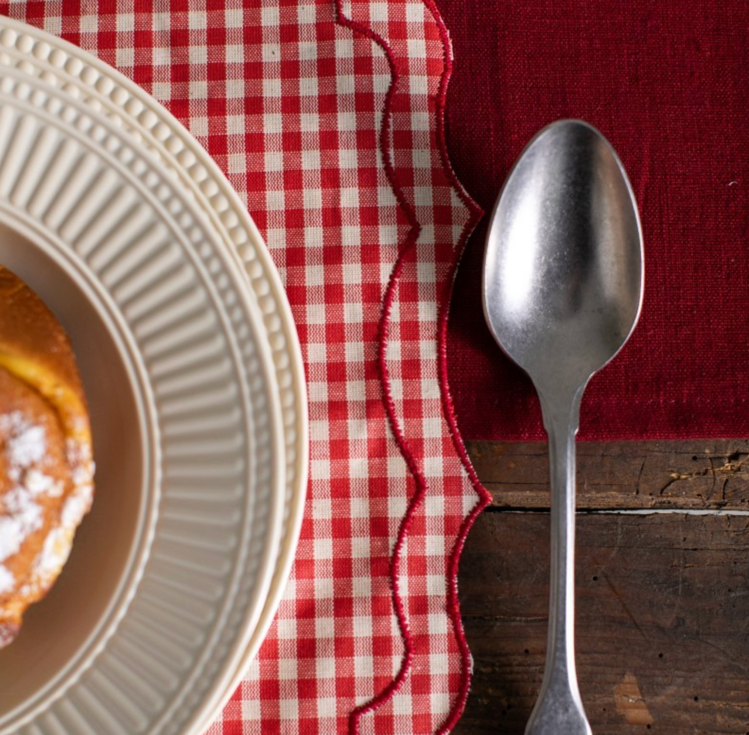 Vlekwerende Linnen Placemat - 35 x 50 cm- Rode Vichy