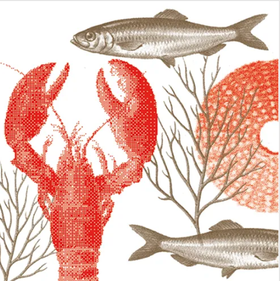 Servetten - Kreeft - 25x25