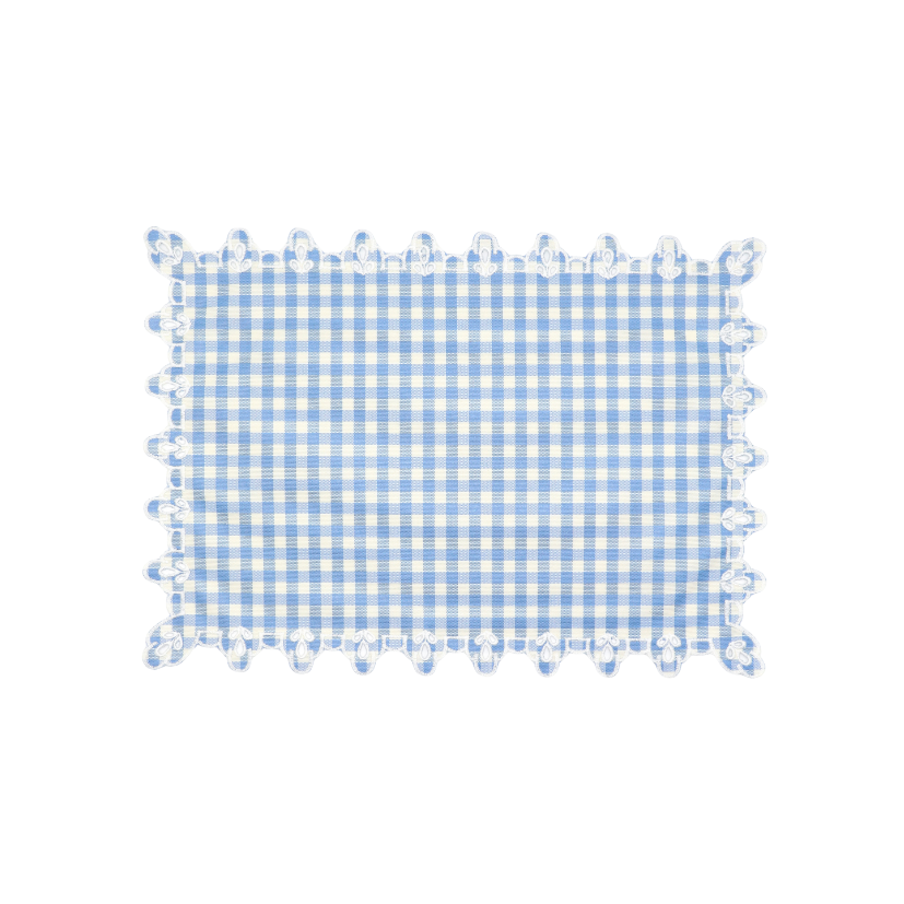 Amalfi Vlekwerende Linnen Placemat 50 x 35 - Vichy Blauw