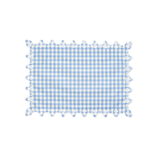 Amalfi Vlekwerende Linnen Placemat 50 x 35 - Vichy Blauw