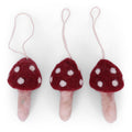 Kerstornamentje - Rode paddenstoelen, set van 3