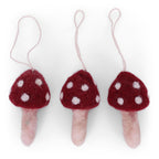 Kerstornamentje - Rode paddenstoelen, set van 3