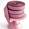 Katoenen lint MULTISTRIPES 35 mm x 50 m bordeaux/candy pink