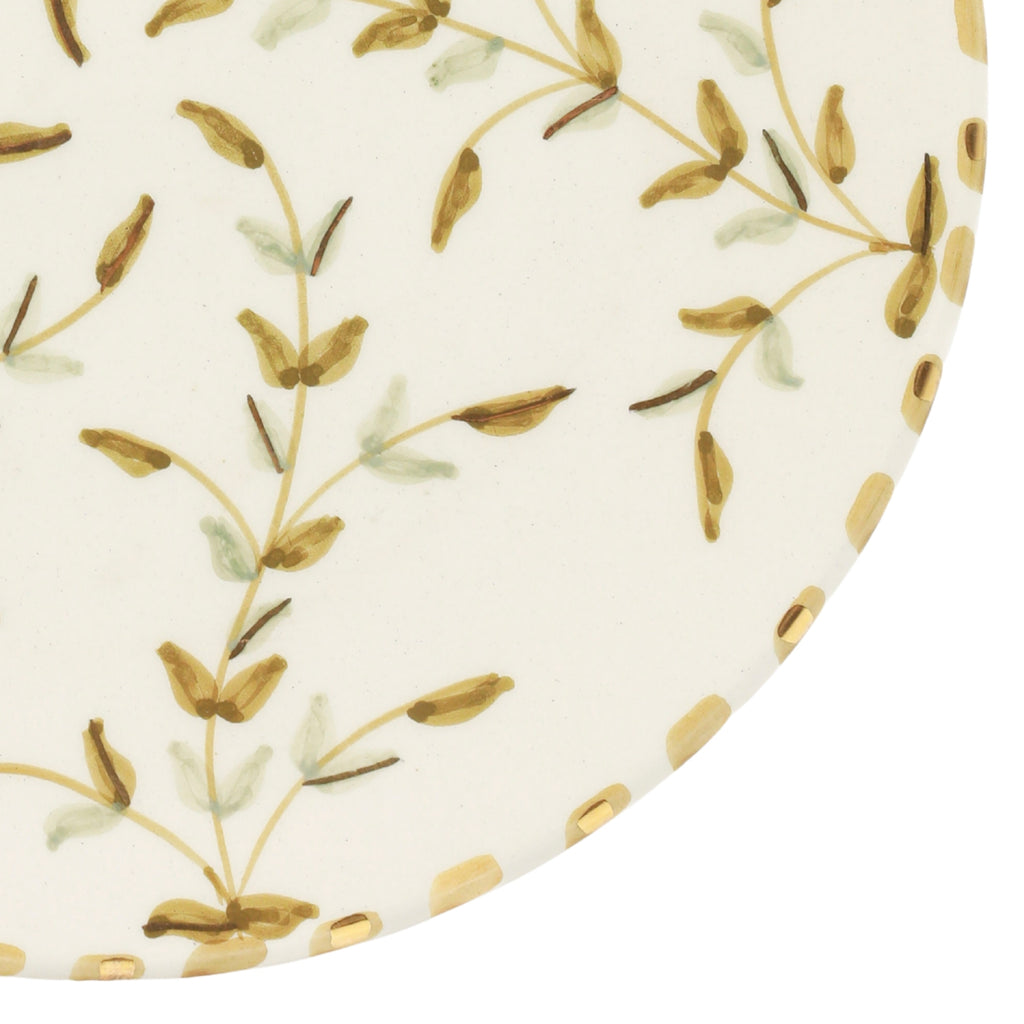 Keramisch Bord "Gouden blaadjes" -  Ø 26 cm