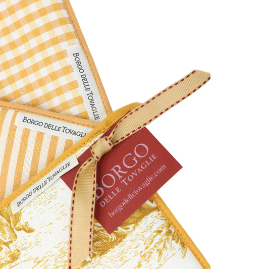 Set van 3 pannenlappen - Geel