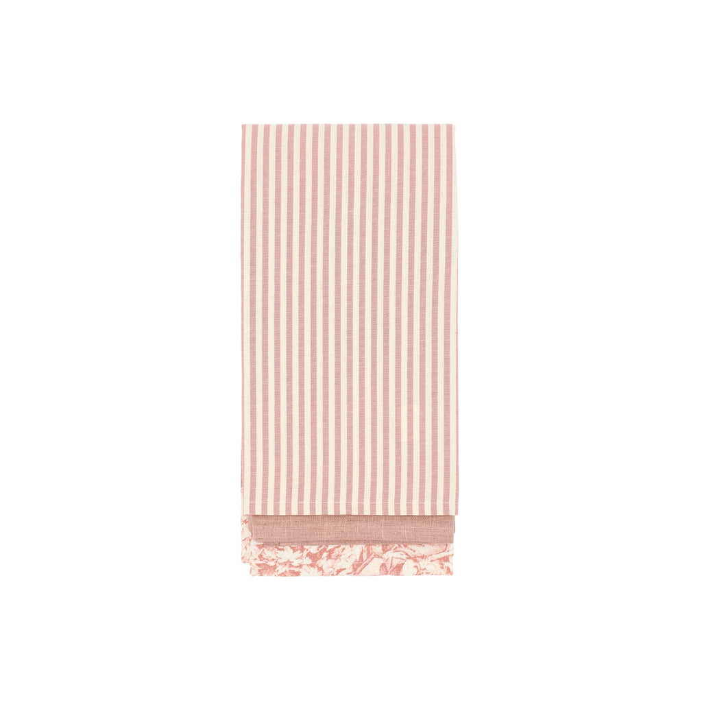 Set van 3 Keukendoeken – Linnen & Katoen - Roze