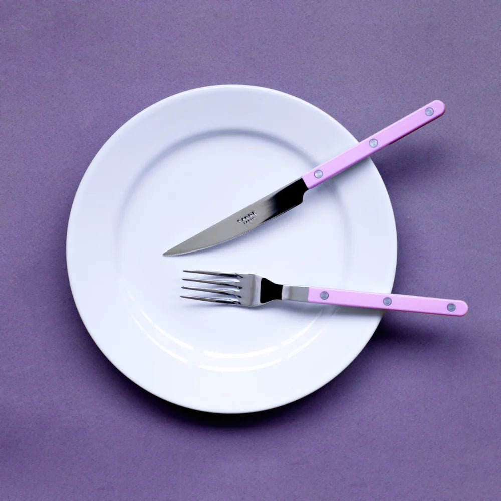 Bistrot bestekset 4-delig in roze detail