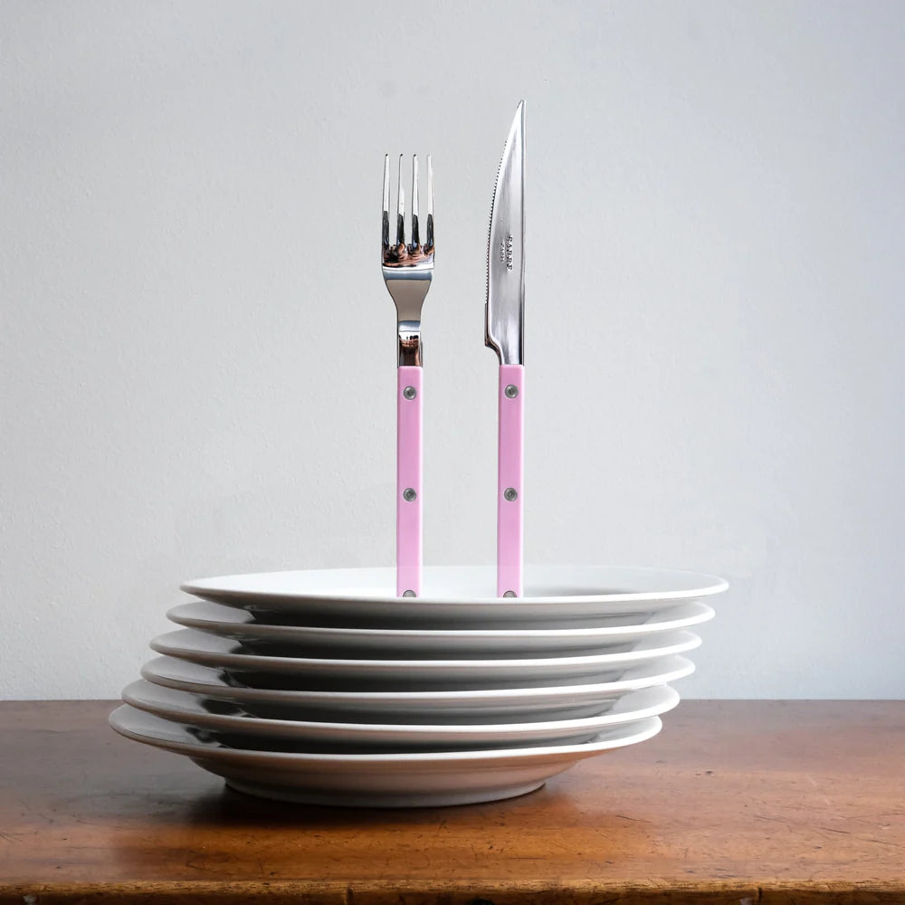 Bistrot bestekset 4-delig in roze detail