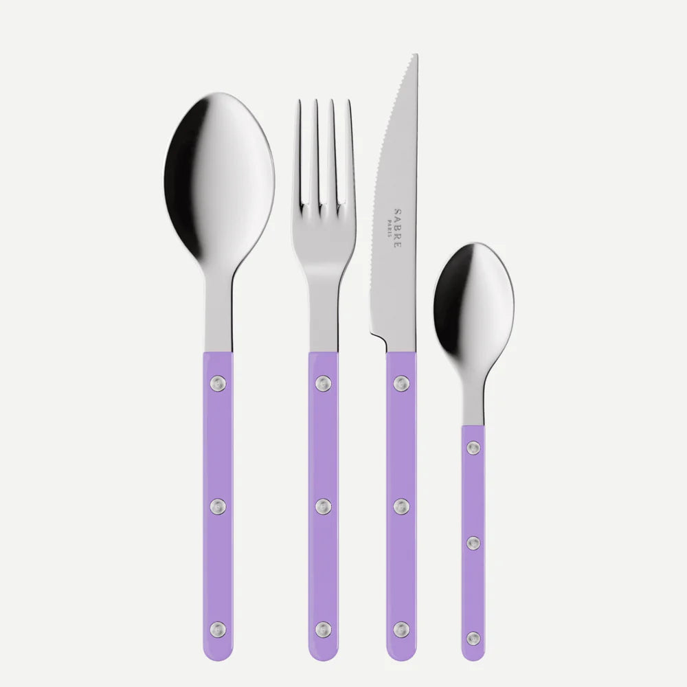 Bistrot bestekset 4-delig in mauve