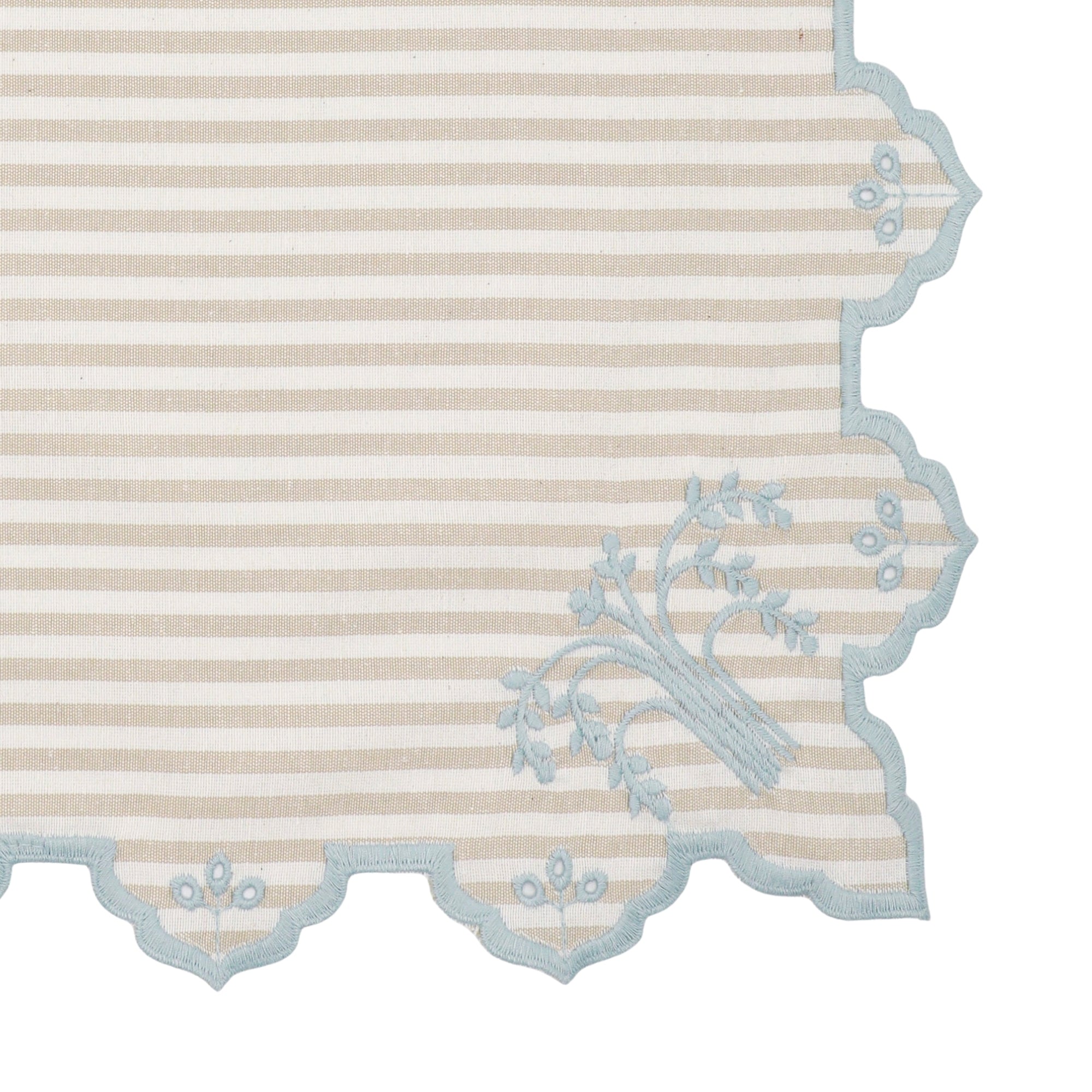 Eden Katoenen Servet – Millerighe Beige / Blauw (45 × 45 cm)