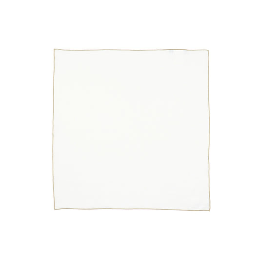 Linnen Servet met Contrasterende Rand - Wit / beige  (45 × 45 cm)
