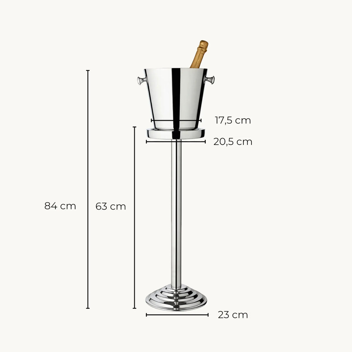 Sevilla Wijnkoeler met Standaard – Glanzend RVS – H 83 cm