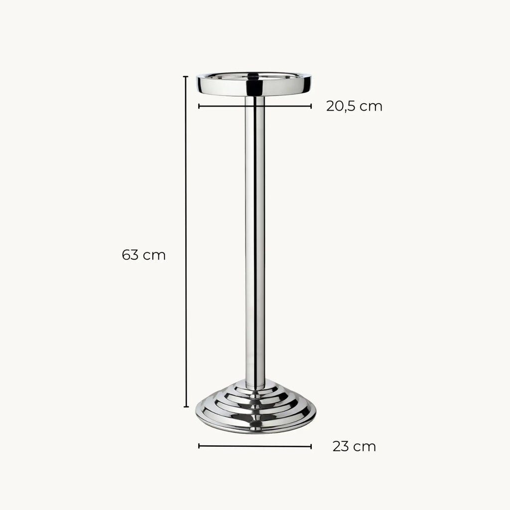 Capri Wijnkoeler met Standaard – Gehamerd RVS – Ø 22 x H 85 cm