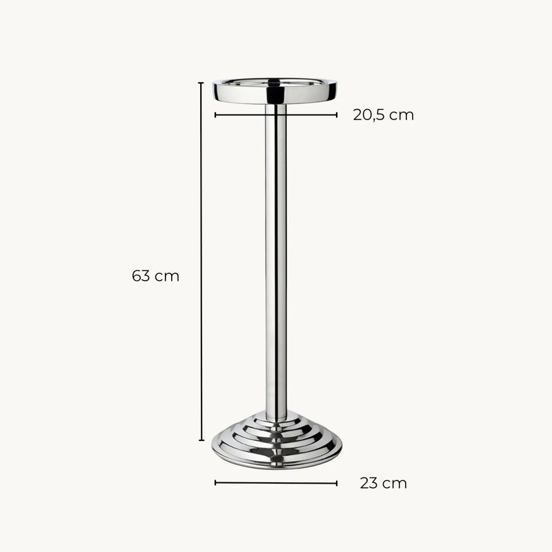 Capri Wijnkoeler met Standaard – Gehamerd RVS – Ø 22 x H 85 cm