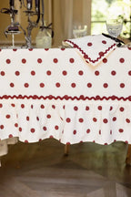 Tafellaken Paulette Brown met bruine polkadots