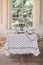 Tafellaken Paulette Brown met bruine polkadots