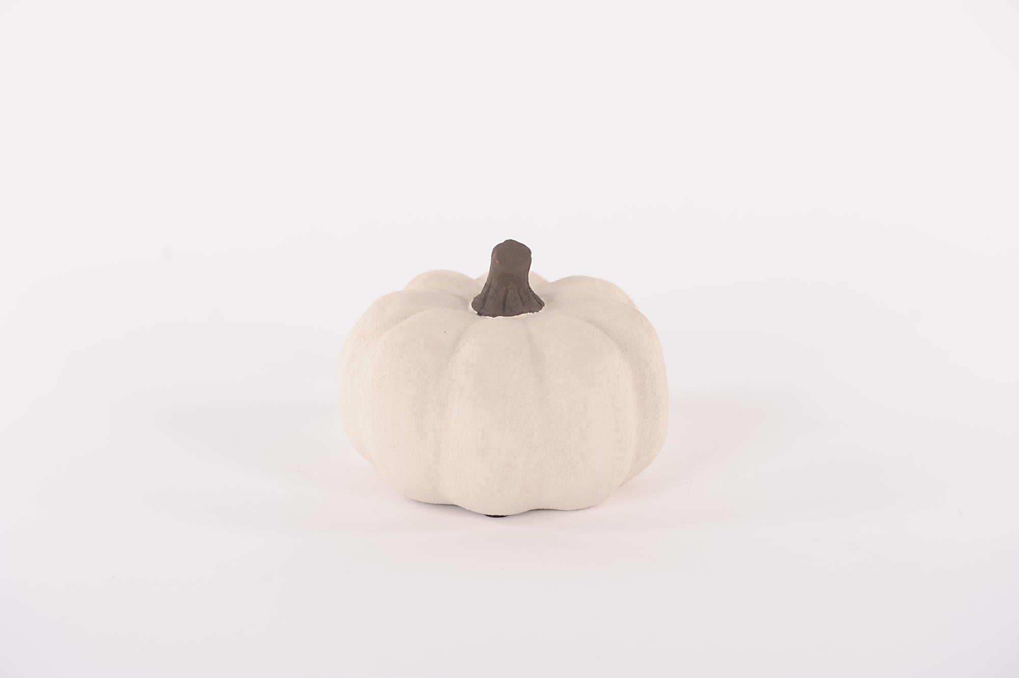 Decoratieve Pompoen Keramiek - Wit - Ø15 x H11 cm