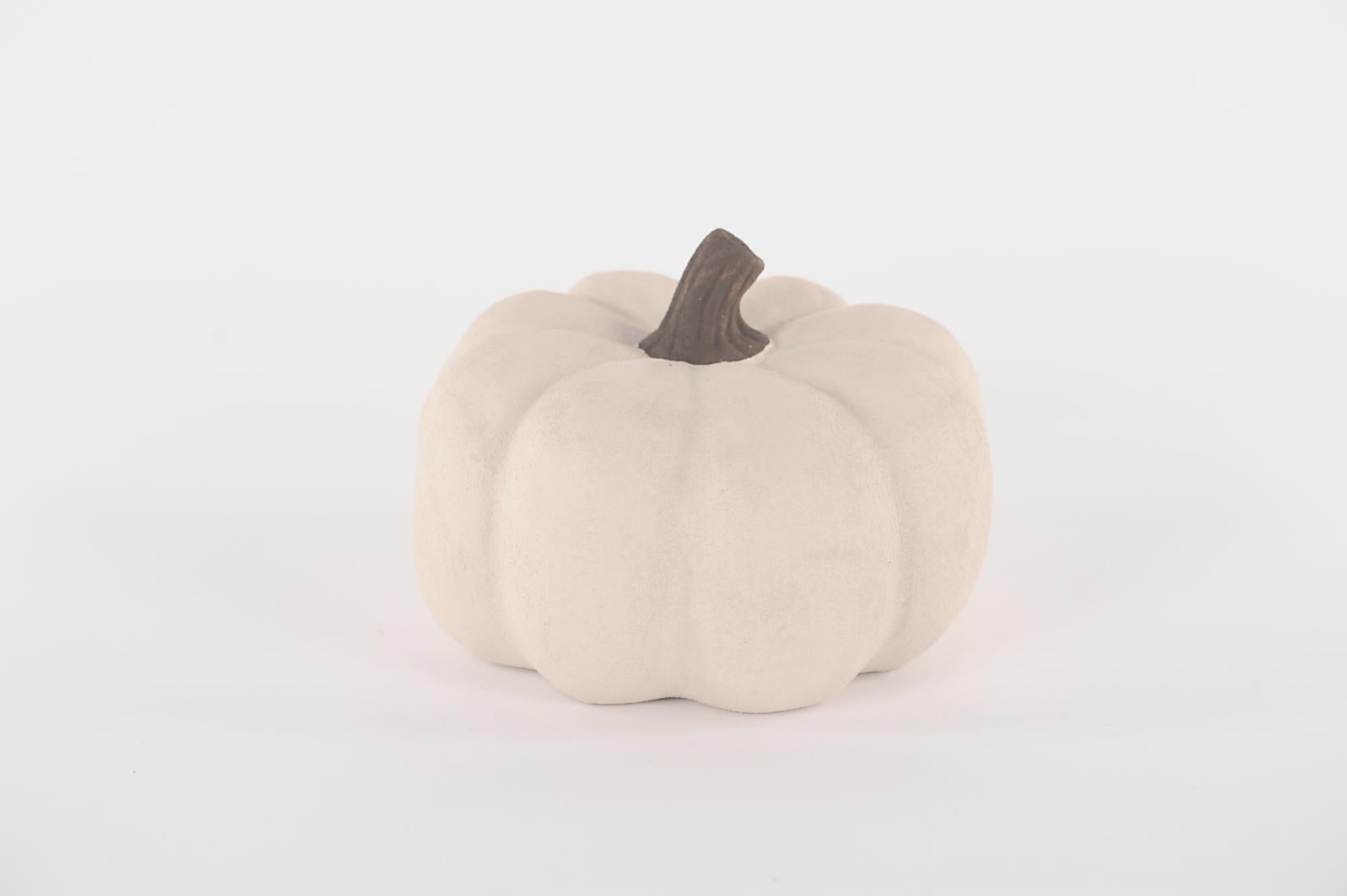 Decoratieve Pompoen Keramiek - Wit - Ø20 x H14,5 cm