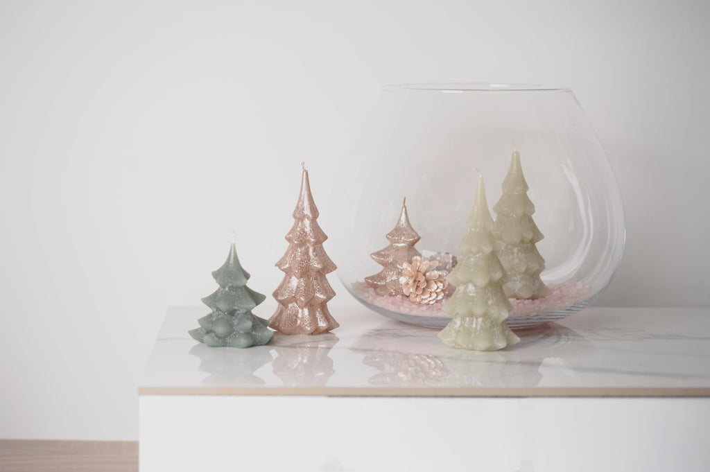 Kerstboom Kaars - Crème - Ø10x12 cm