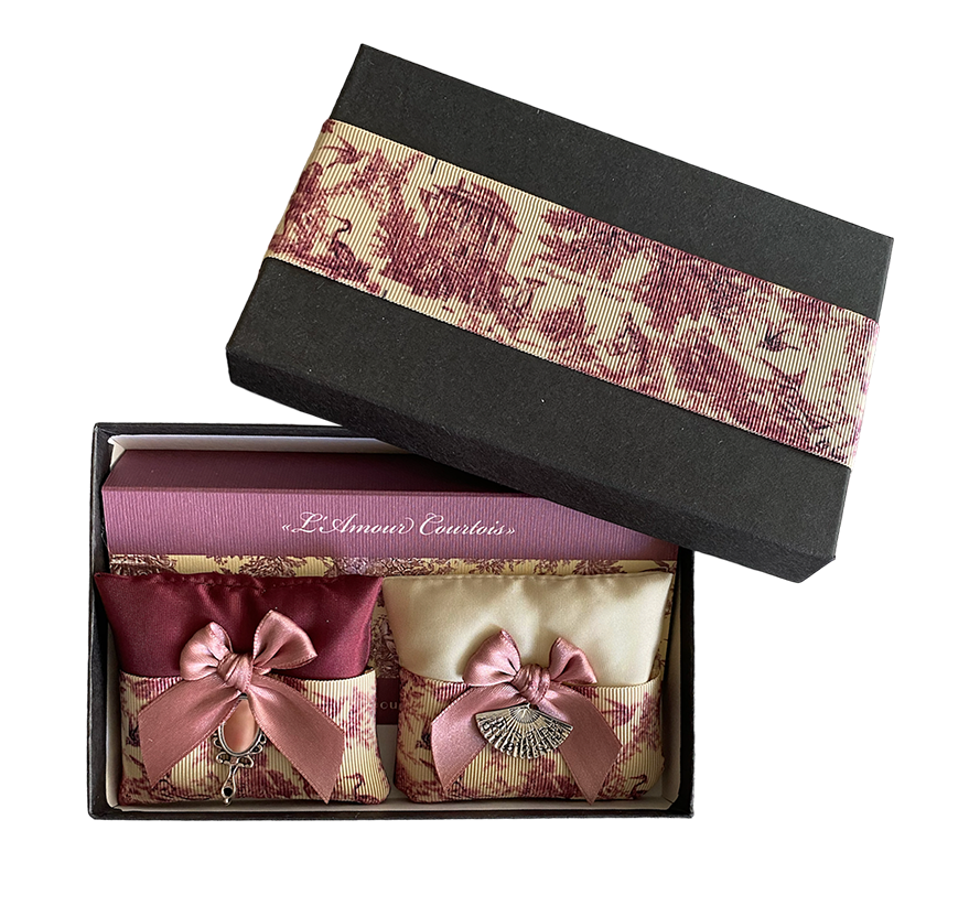Set van 2 Geurzakjes - Rode Toile de Jouy