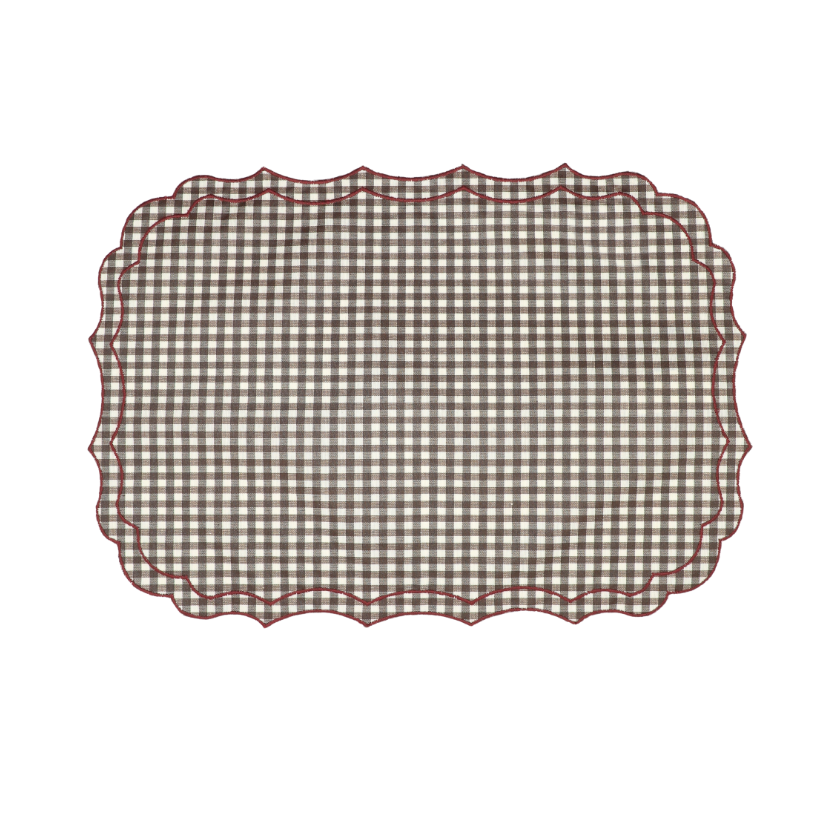 Placemats set vichy espresso