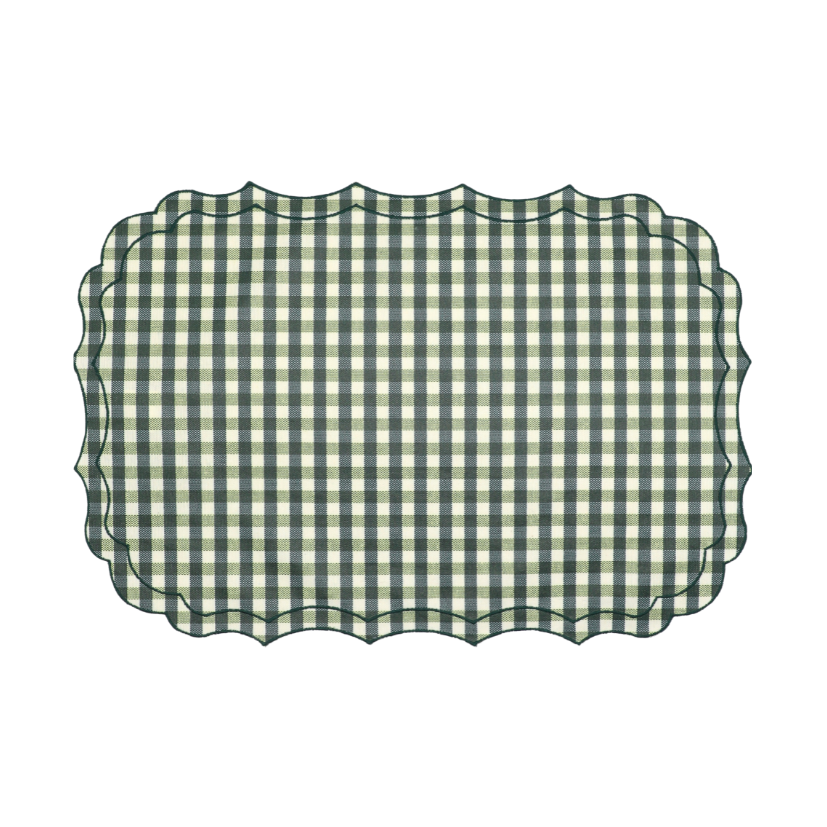 Vlekwerende Linnen Placemat – 50x35 cm - Vichy Bosco (Groen)