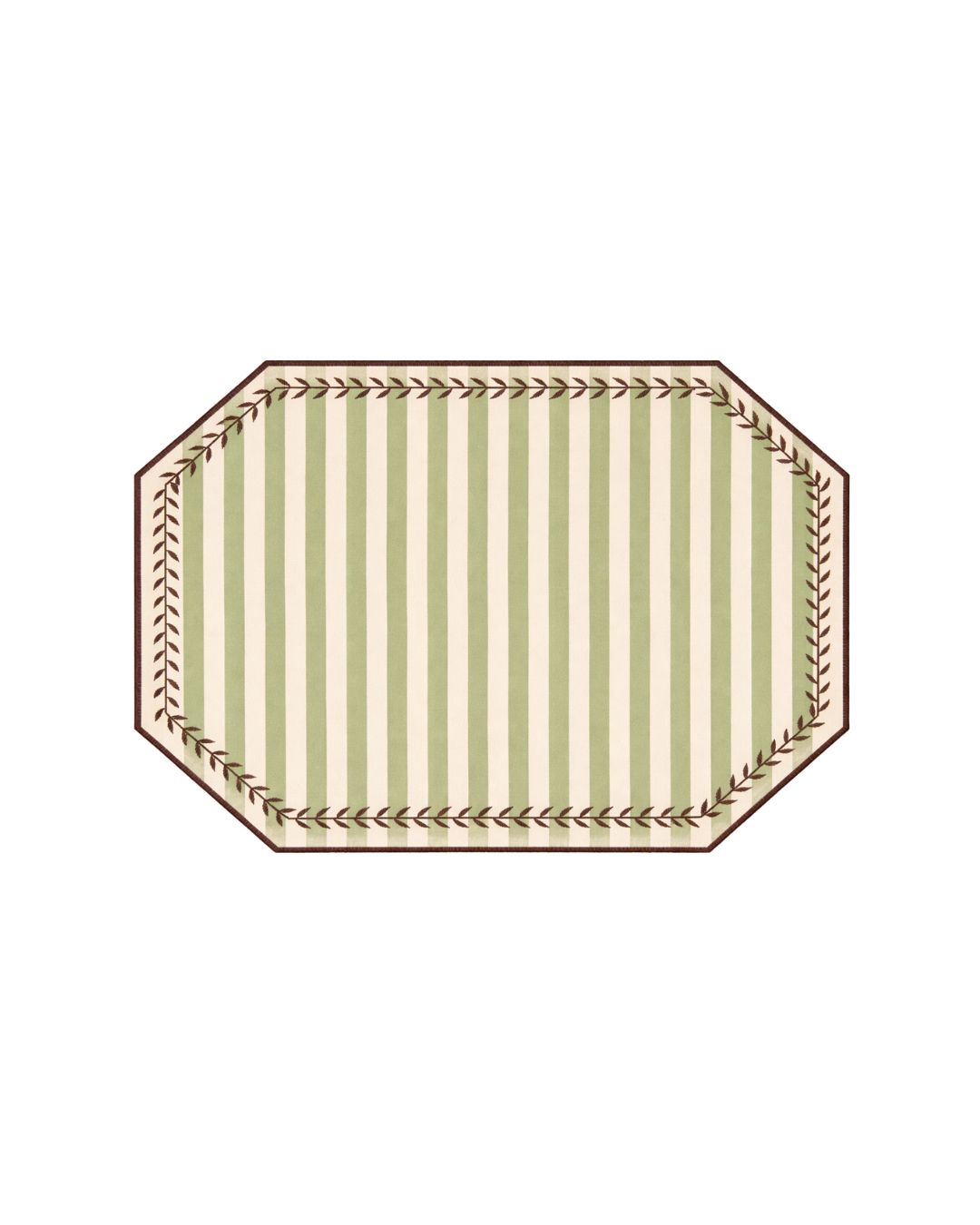 Placemats set groene streepjes
