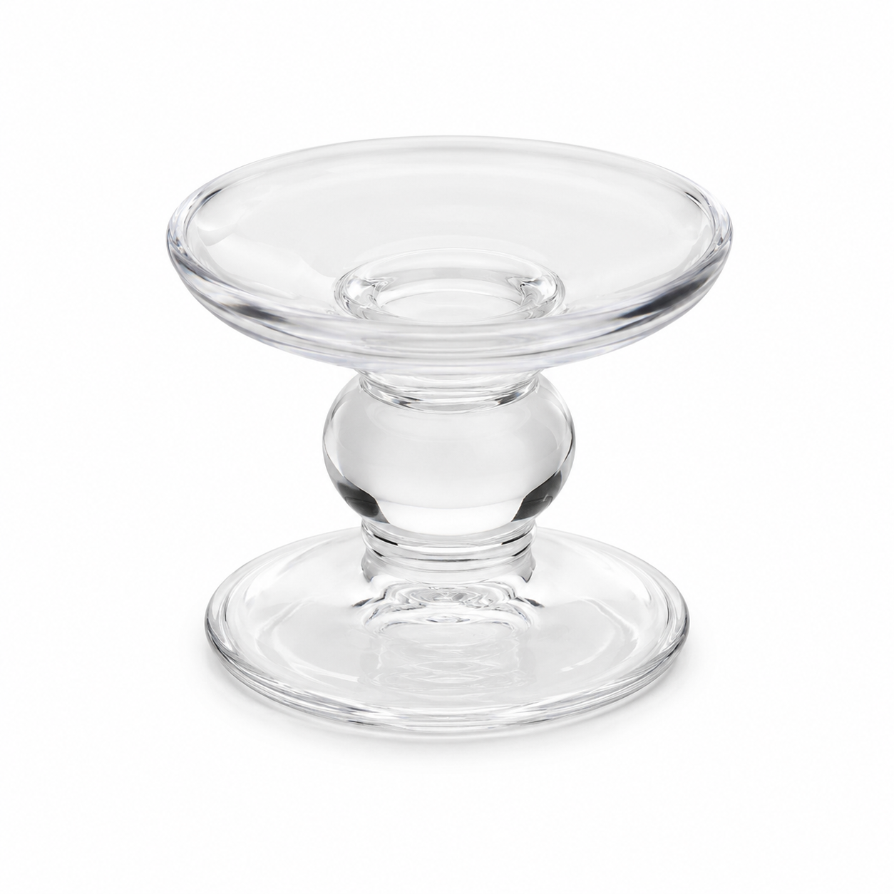 Glazen Kaarsenhouder op Voet - Ø9,2 x H7,3 cm