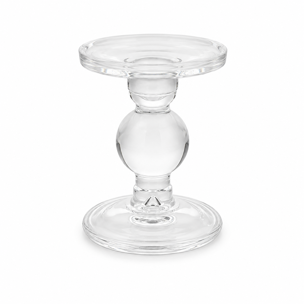 Glazen Kaarsenhouder op Voet - Ø9 x H10,5 cm