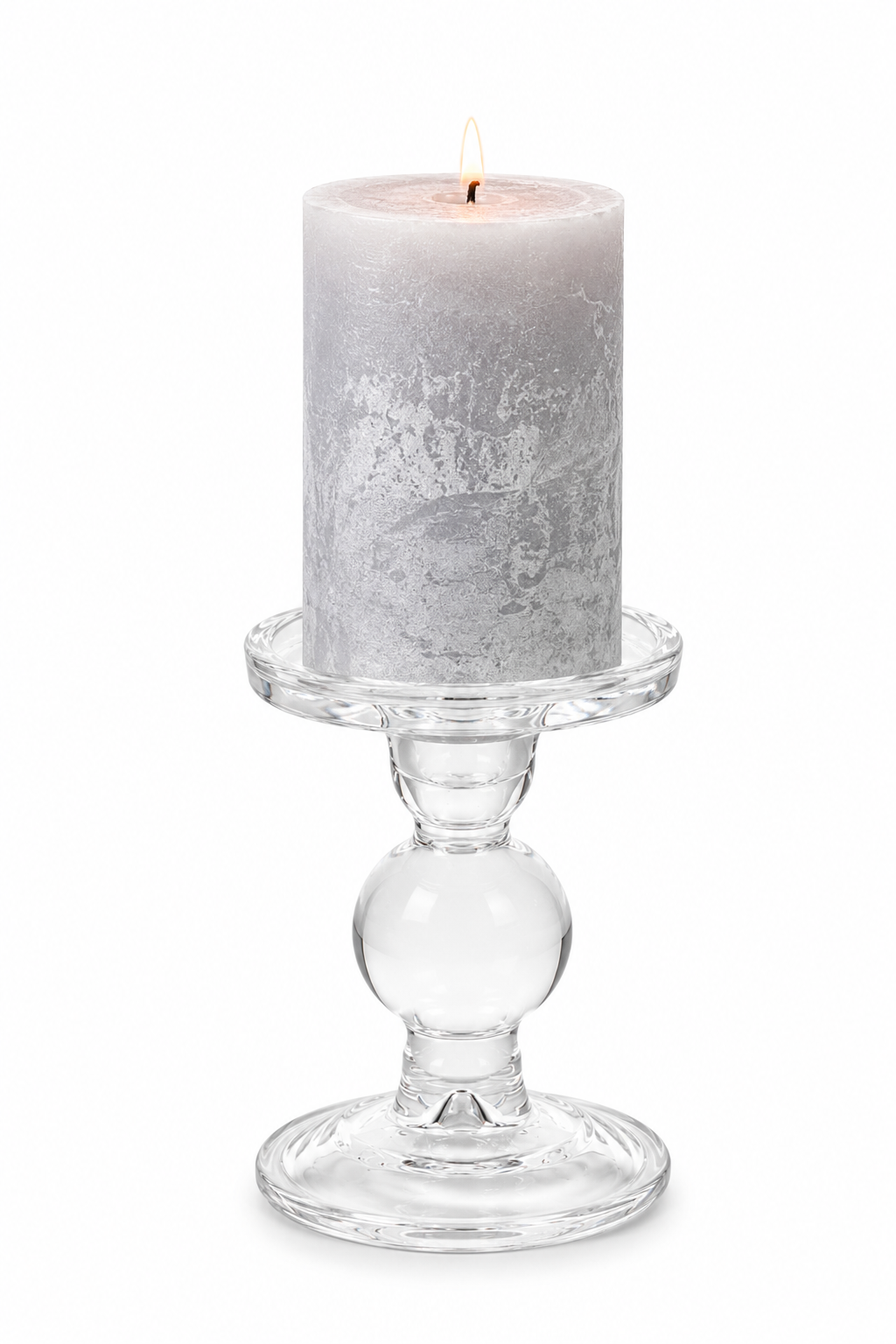 Glazen Kaarsenhouder op Voet - Ø9 x H10,5 cm