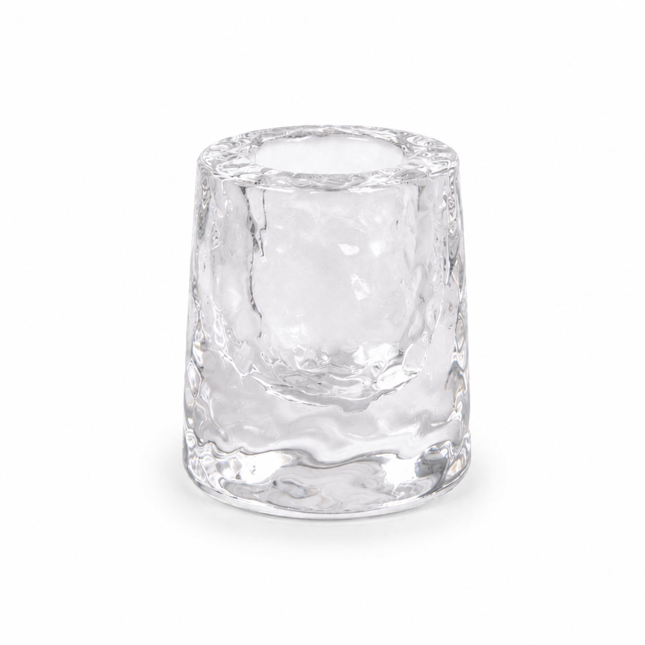 Glazen Kandelaar Ijsblokje voor Tafelkaars - Ø5 x H6 cm
