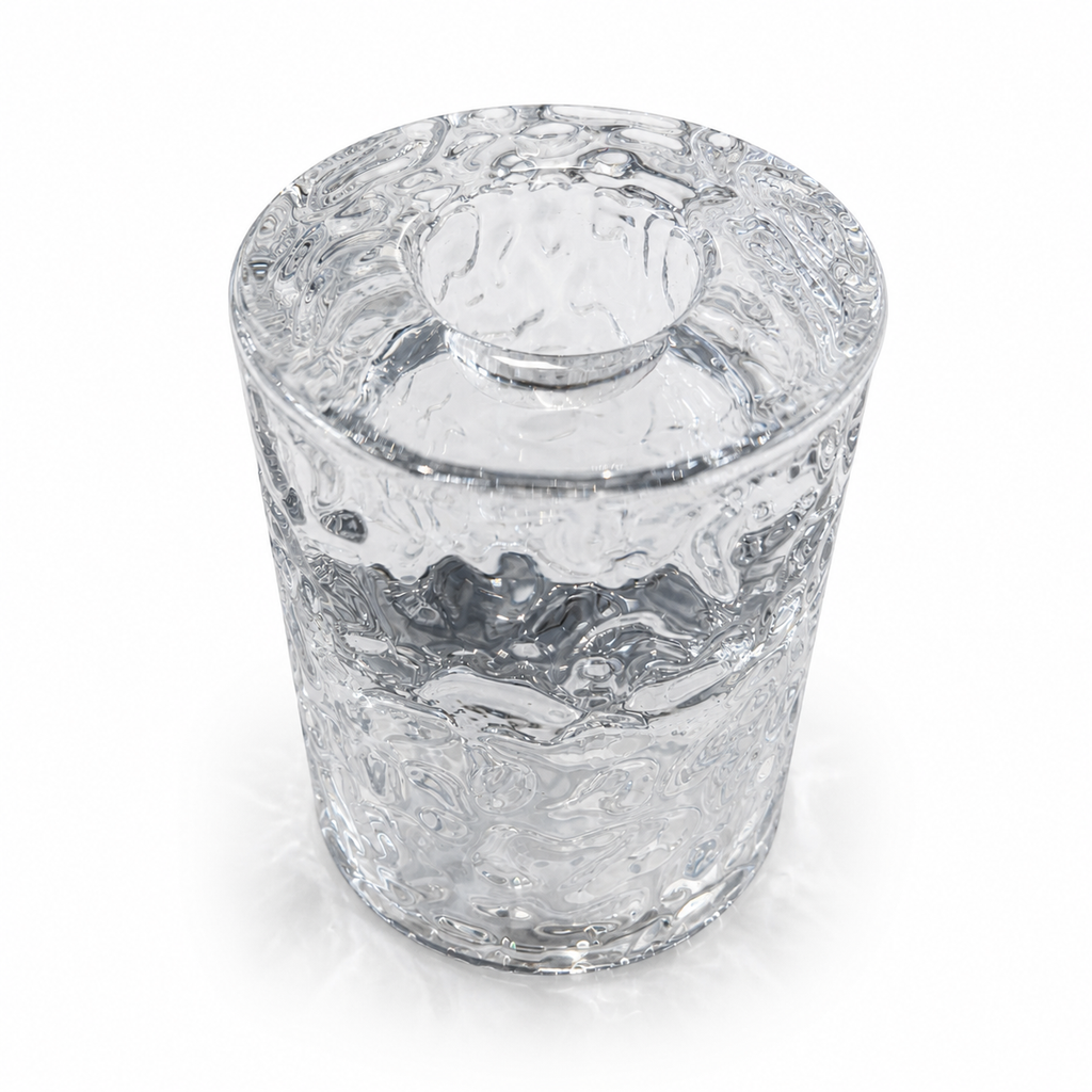 Bumpy Glazen Tafelkandelaar en Theelichthouder - Ø5,8 x H8 cm