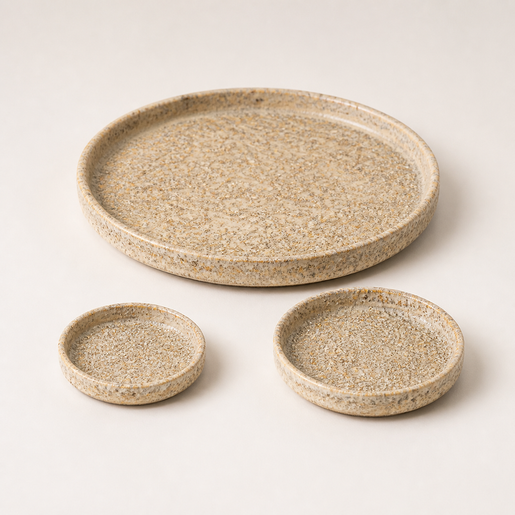 Ronde Schaal Keramiek - Sandy Beach - Ø9 x H1,5 cm