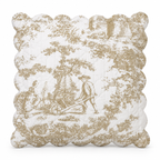 Gewatteerde kussensloop Toile de Jouy 60 x 60