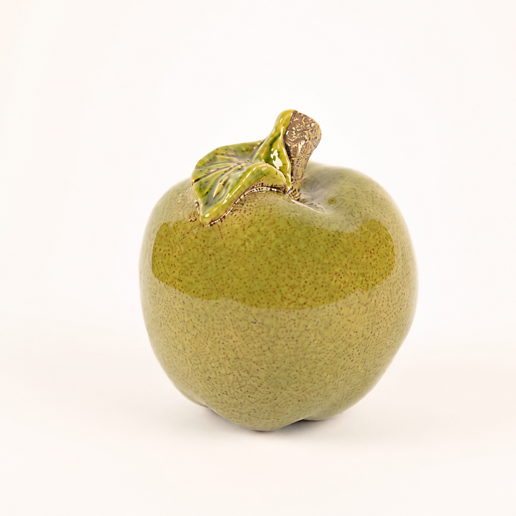 Decoratieve Appel Keramiek - Groen - Ø8,3 x H9 cm
