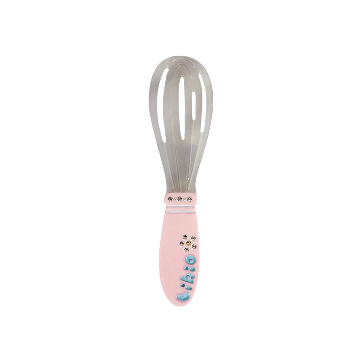 Likio haarclip in de vorm van een garde met roze handvat en fijne steentjes