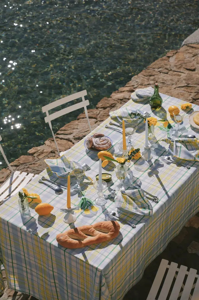 Stoffen Servetten - Perette Sky (Set 2) - Gele Tulpen