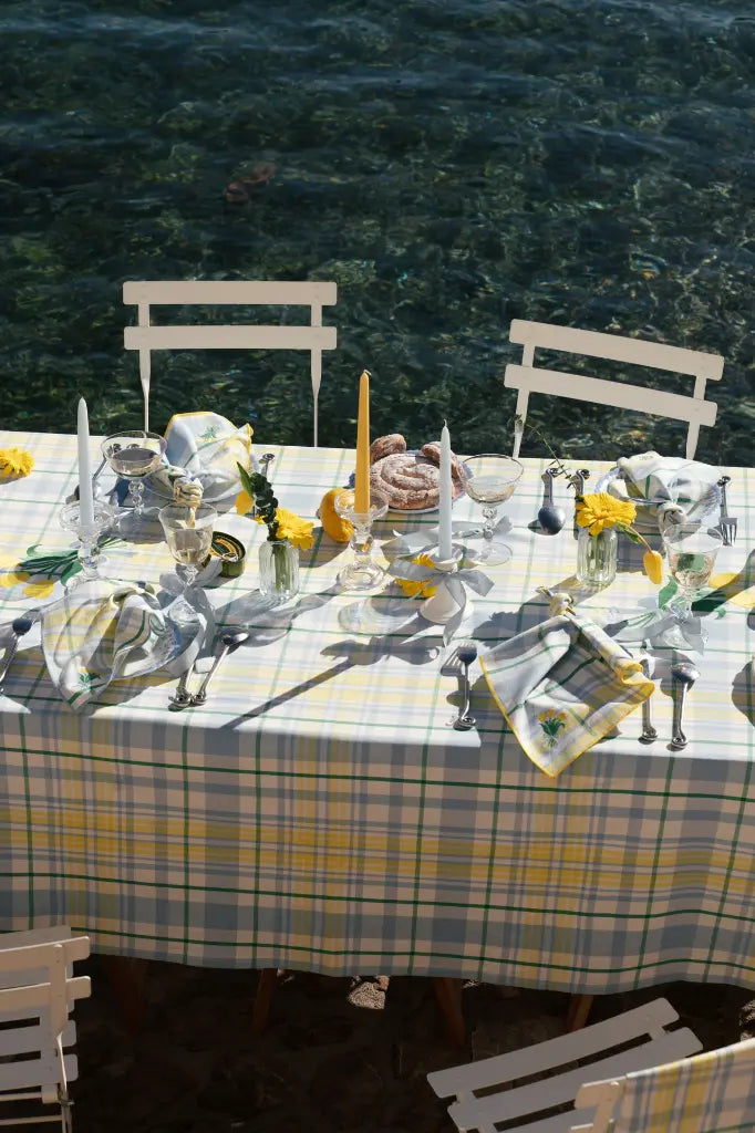 Stoffen Servetten - Perette Sky (Set 2) - Gele Tulpen