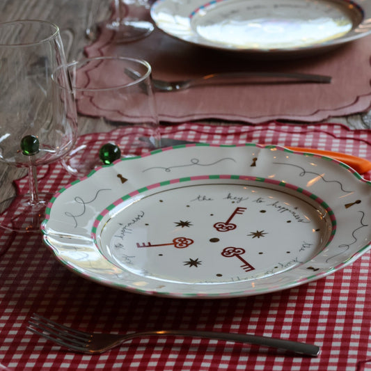 Pangea - Dinerbord - "the key to happiness" - Ø 26.5 cm