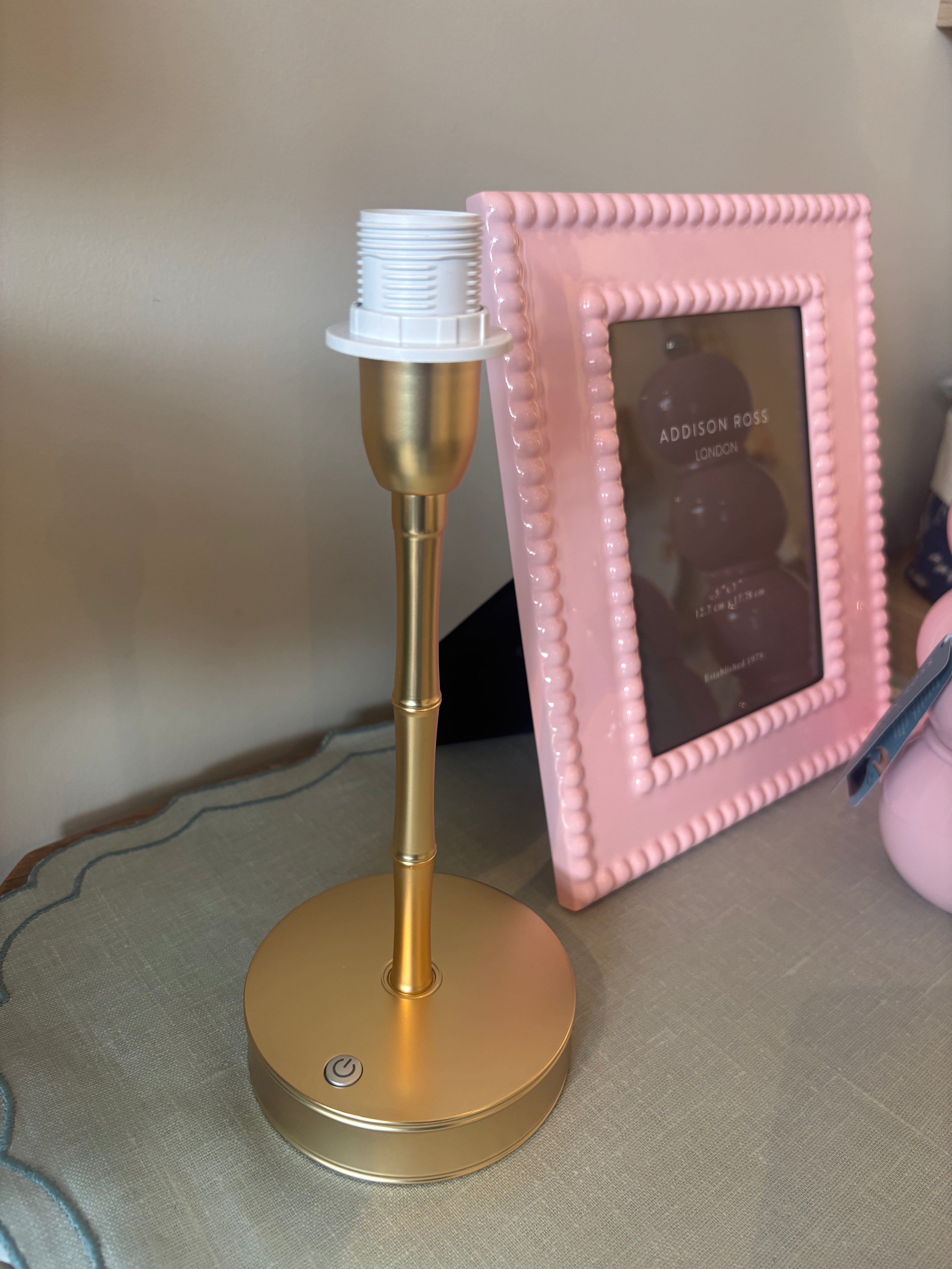 Bamboo Table Lamp Base – Gold (25 cm)