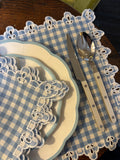 Amalfi Vlekwerende Linnen Placemat 50 x 35 - Vichy Blauw