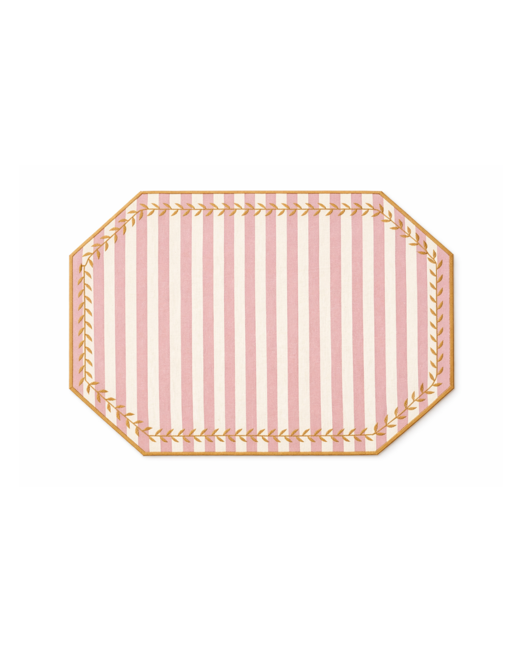 Vlekwerende Linnen Placemat – 50x35 cm - Roze Streepjes