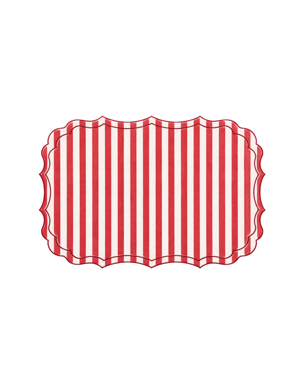 Stain-Resistant Linen Placemat – 50x35 cm - Red Stripes