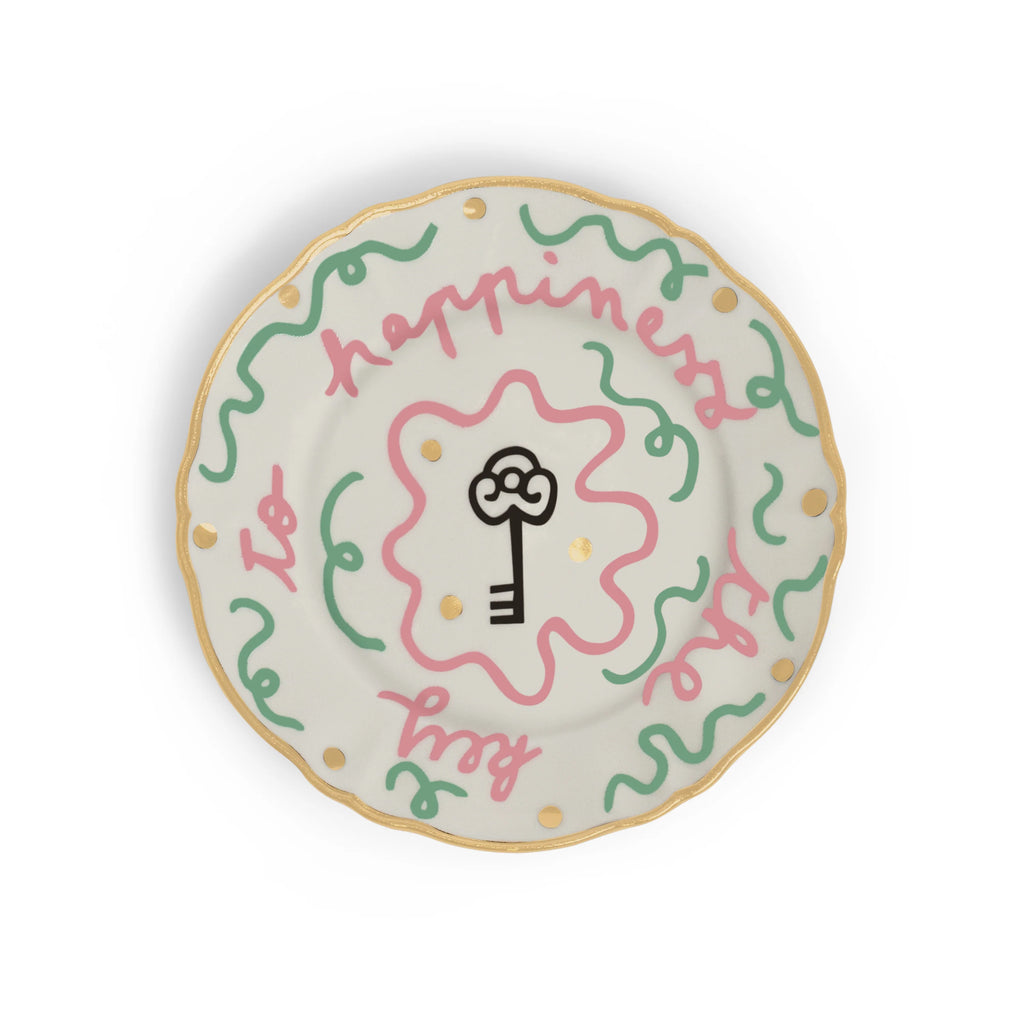 Pangea - broodbordje - "The key to happiness" - Ø 16.5 cm