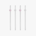Glass straws with roses - set of 4