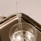 Glass straws with roses - set of 4