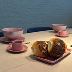 Coffee cup with saucer – pink 8 cl