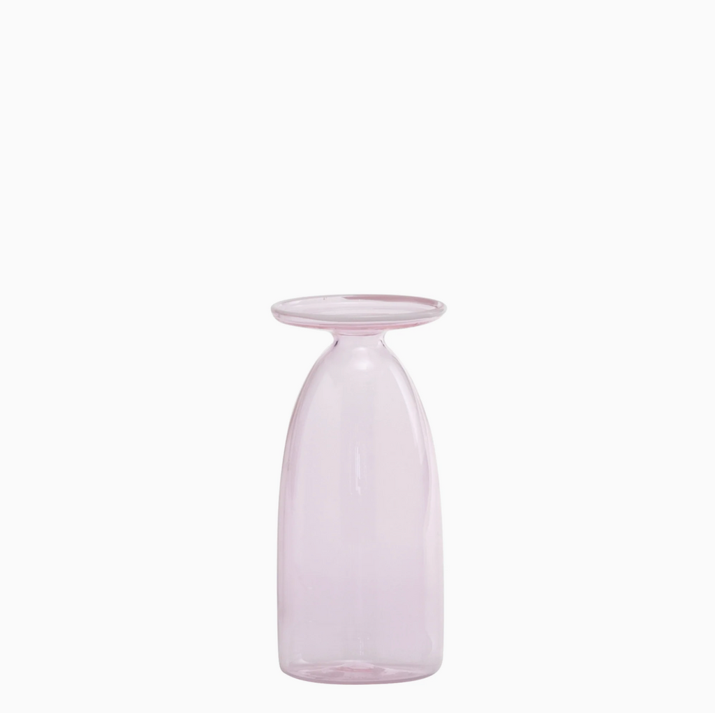 Un Fiore - Glazen Vaasje met Open Rand – Roze – 22 cl